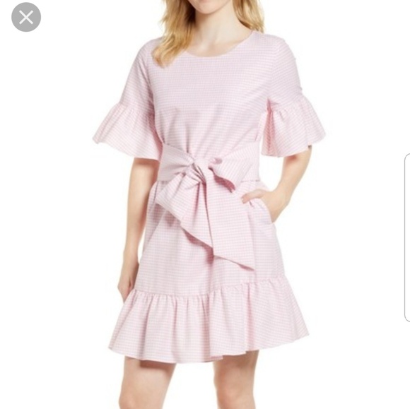 1901 Dresses & Skirts - 1901 Pink Gingham Ruffle & Bow Spring Easter Dress